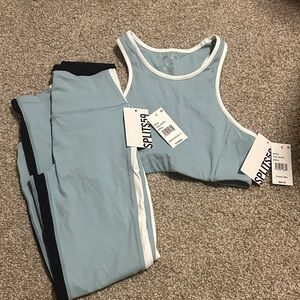 Splits59 Light Blue Tank and Leggings Set
